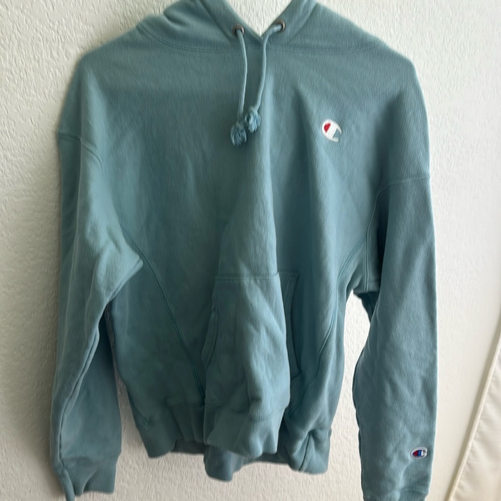 champion hoodie teal